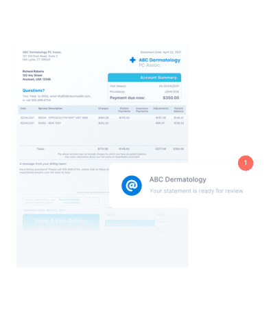 paper bill with email notification